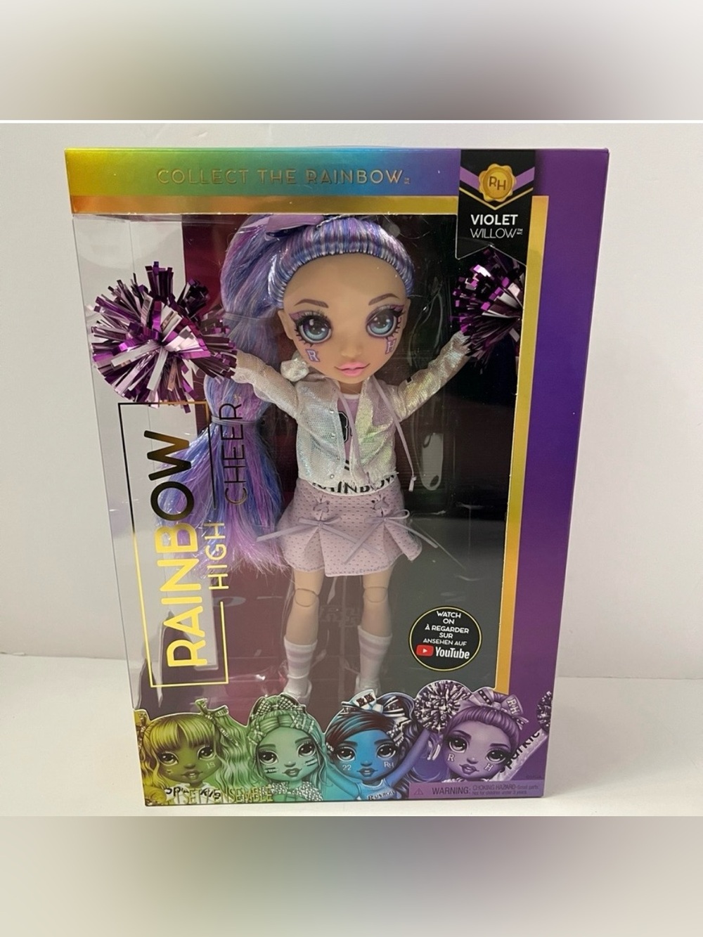 RAINBOW HIGH Violet Willow Cheer Doll MGA NRFB toy cheerleader NWT